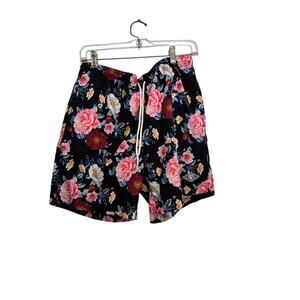 Pac Sun Men’s Black Floral Print Trunks Swim Shorts Size Medium